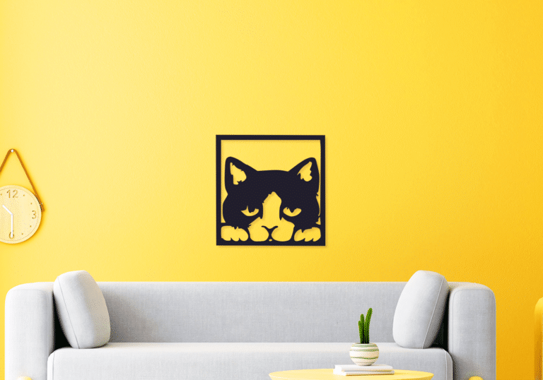 Décoration murale en métal : Chat (centré)