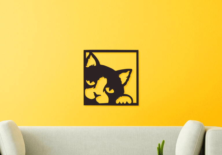 Décoration murale en métal : Chat (coté gauche)