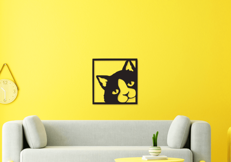 Décoration murale en métal : Chat (coté droit)