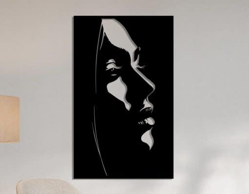 Décoration murale en métal : Profil de femme