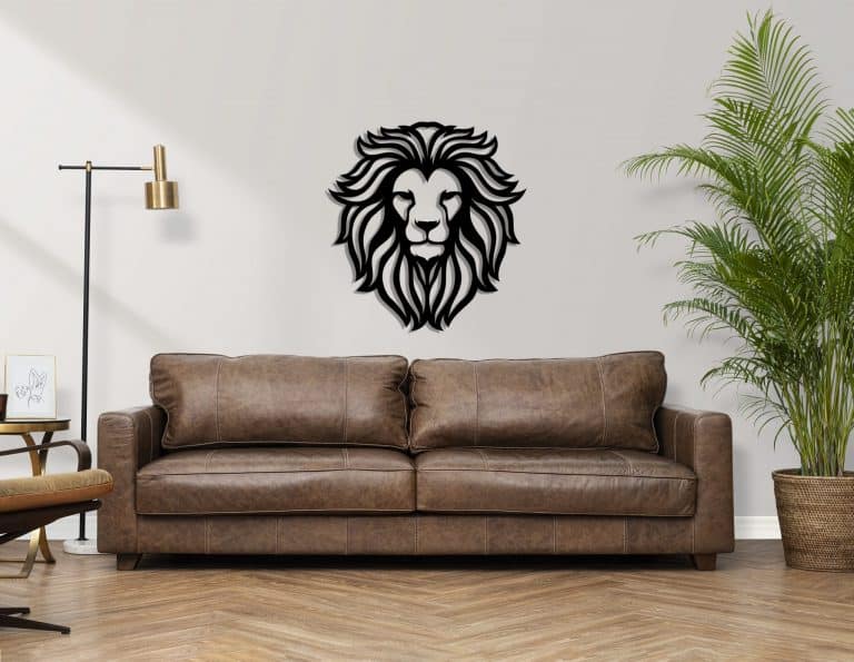 Décoration murale en métal : Tête de lion