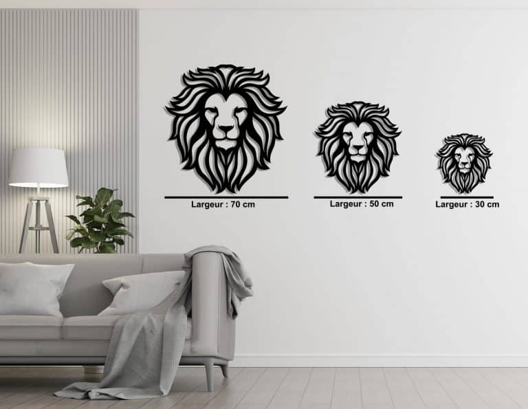 Décoration murale en métal : Tête de lion