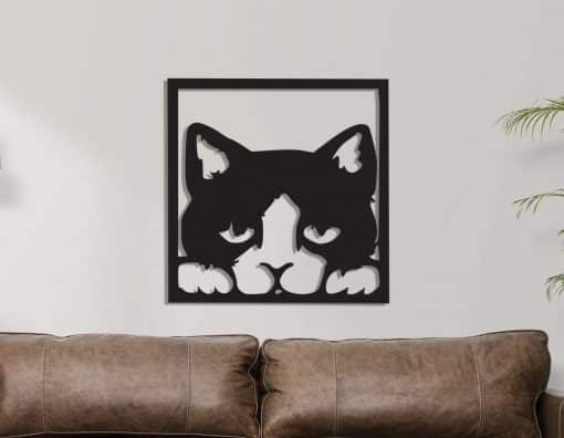 Décoration murale en métal : Chat (centré)