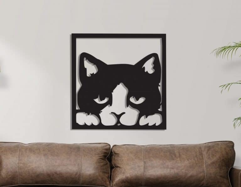 Décoration murale en métal : Chat (centré)