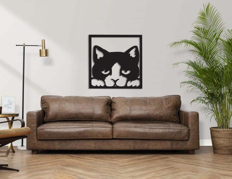 Décoration murale en métal : Chat (centré)