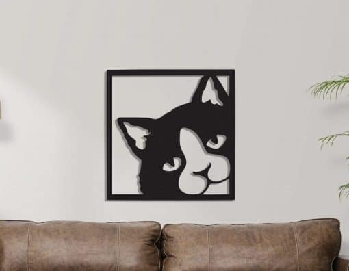 Décoration murale en métal : Chat (coté droit)