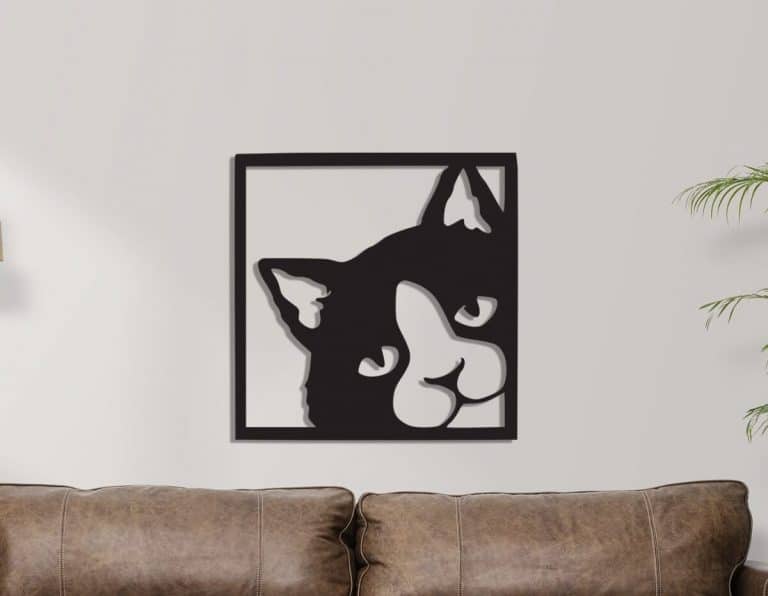 Décoration murale en métal : Chat (coté droit)