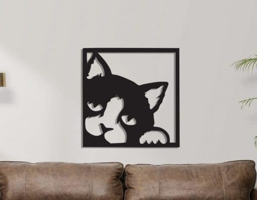 Décoration murale en métal : Chat (coté gauche)