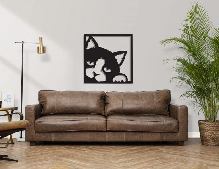 Décoration murale en métal : Chat (coté gauche)