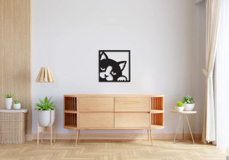 Décoration murale en métal : Chat (coté gauche)