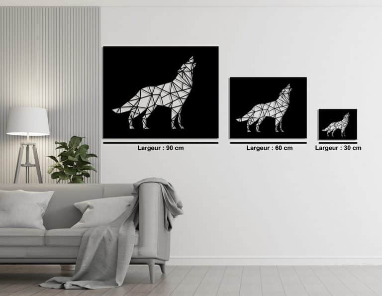 Décoration murale en métal : Loup hurlant
