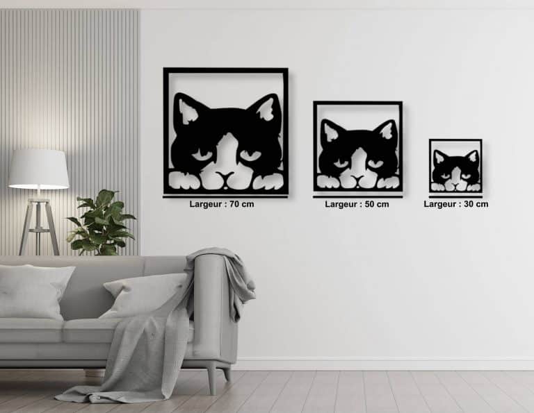 Décoration murale en métal : Chat (centré)