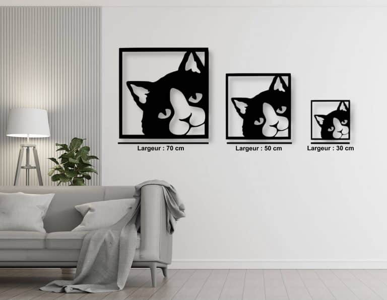 Décoration murale en métal : Chat (coté droit)