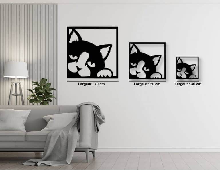 Décoration murale en métal : Chat (coté gauche)