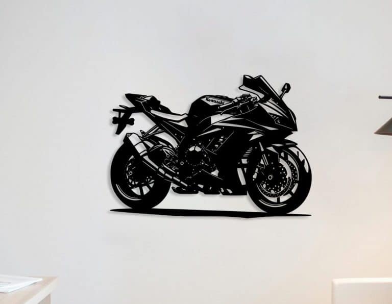 Décoration murale en métal : Moto Kawasaki Super Sport
