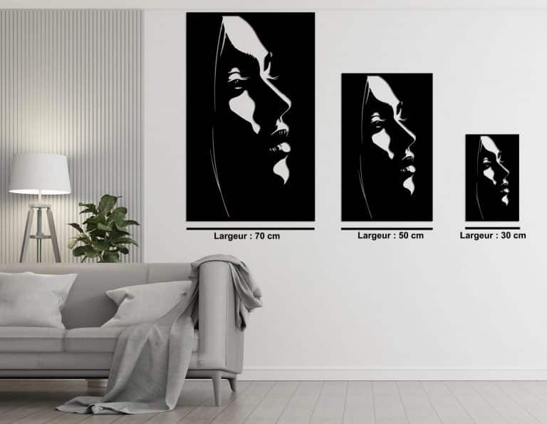 Décoration murale en métal : Profil de femme