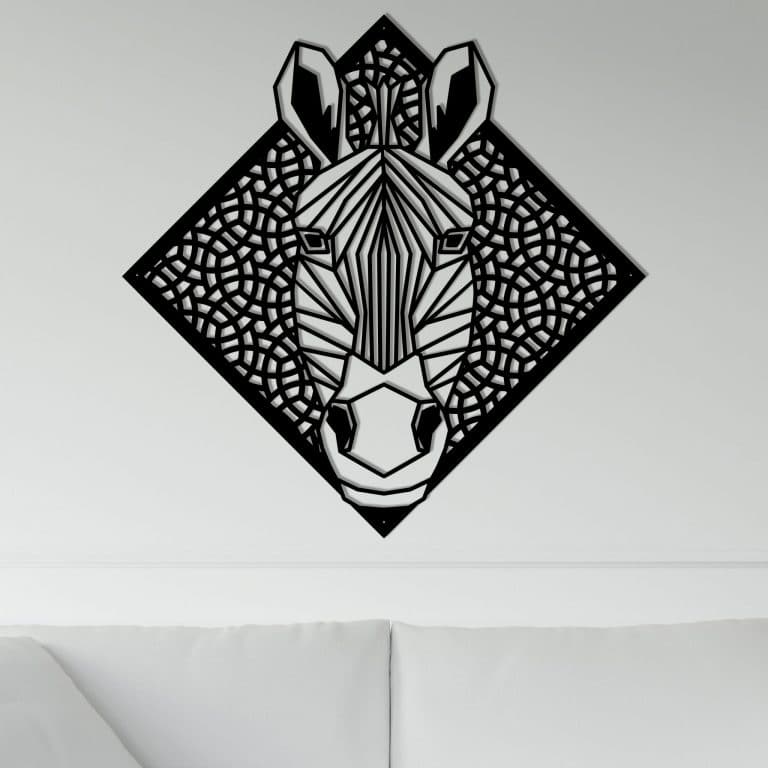 Décoration murale en métal : Tête de zèbre
