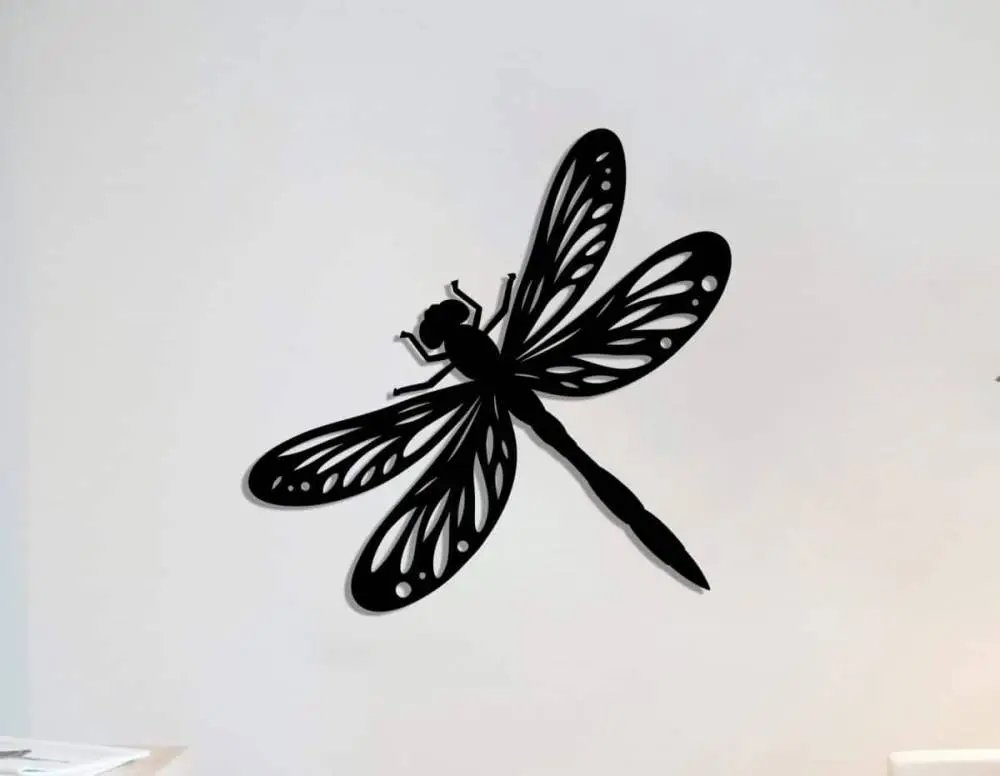 Décoration murale en métal : Libellule