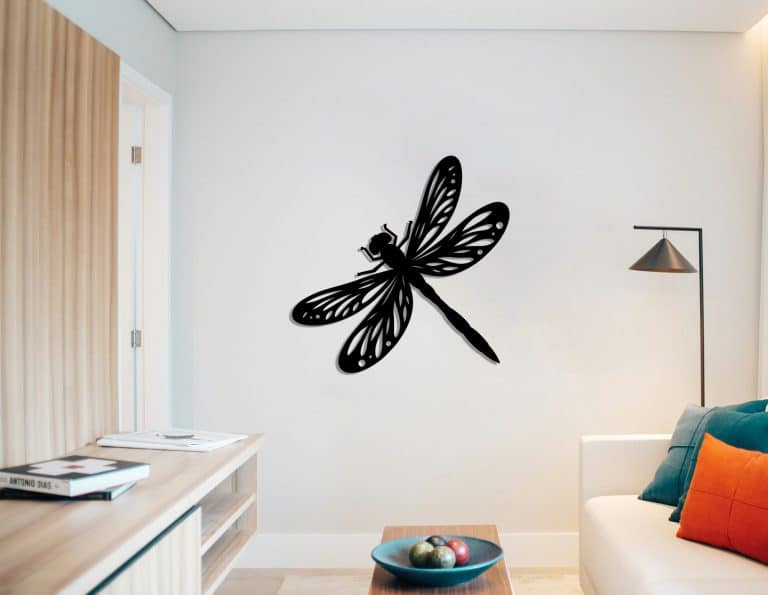 Décoration murale en métal : Libellule