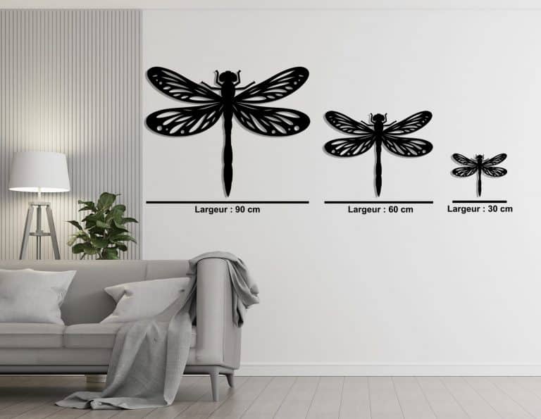 Décoration murale en métal : Libellule