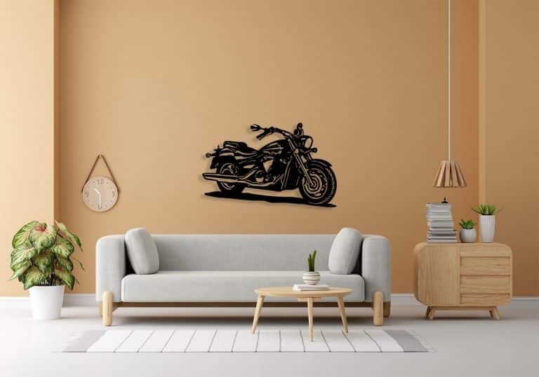 Décoration murale en métal : Moto Yamaha 1300 A Midnight Star
