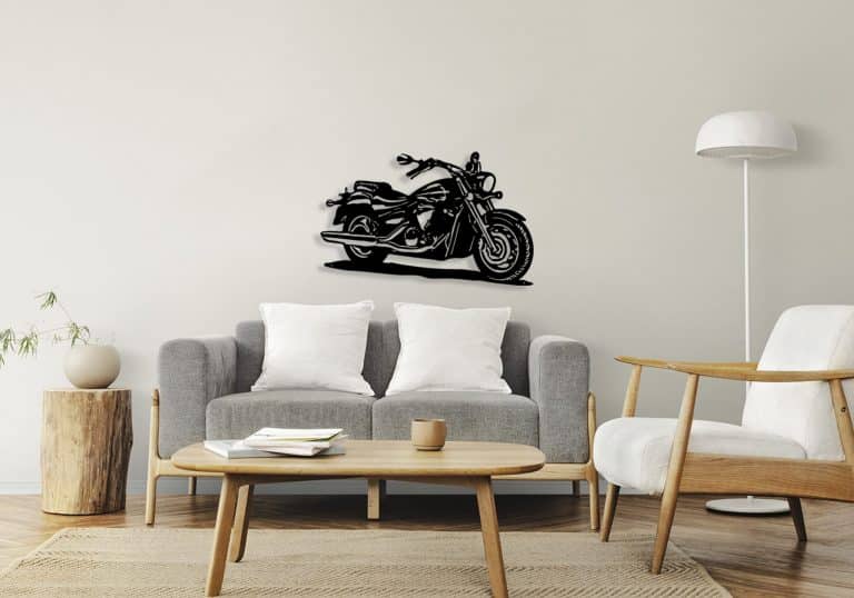 Décoration murale en métal : Moto Yamaha 1300 A Midnight Star