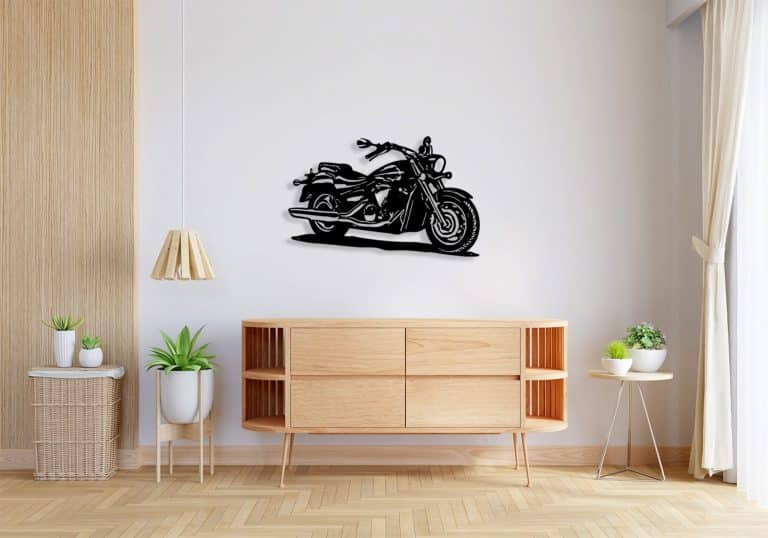 Décoration murale en métal : Moto Yamaha 1300 A Midnight Star
