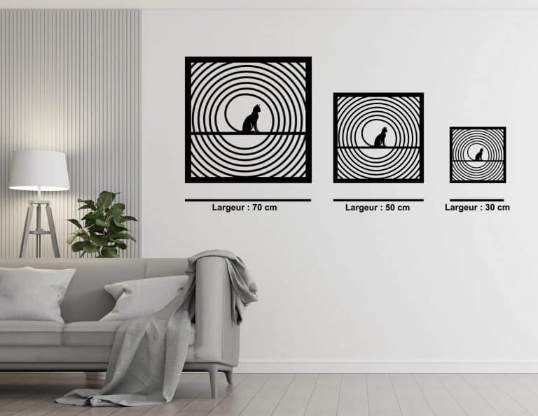 Décoration murale en métal : Chat Hypnotique