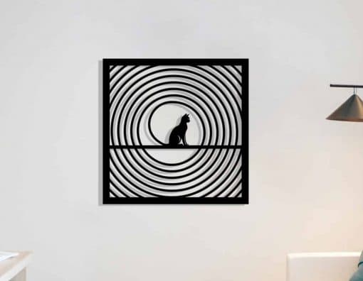 Décoration murale en métal : Chat Hypnotique