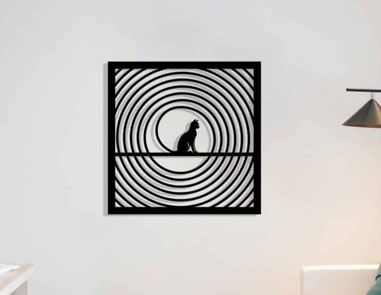 Décoration murale en métal : Chat Hypnotique