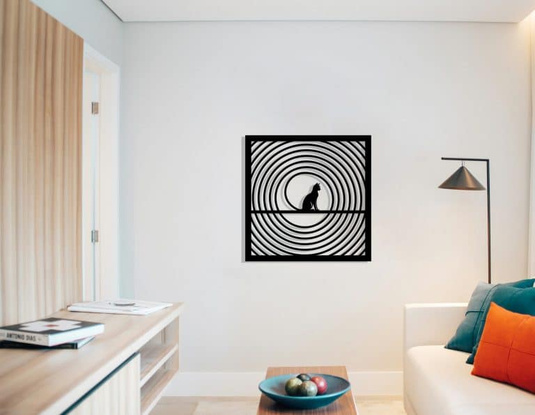Décoration murale en métal : Chat Hypnotique