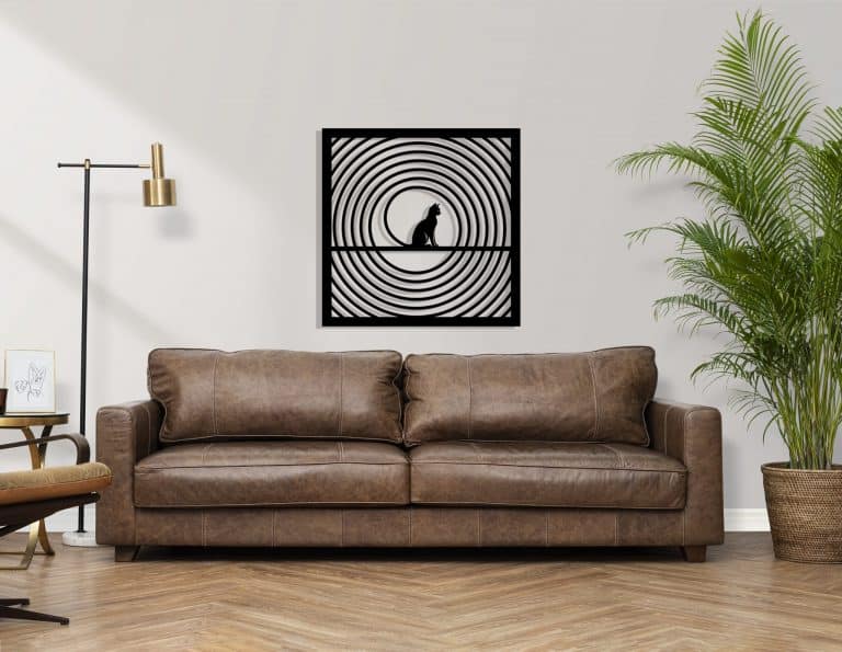 Décoration murale en métal : Chat Hypnotique