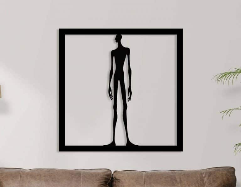 Décoration murale en métal : Long John : homme debout