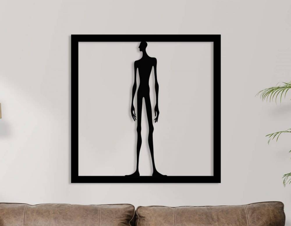 Décoration murale en métal : Long John : homme debout
