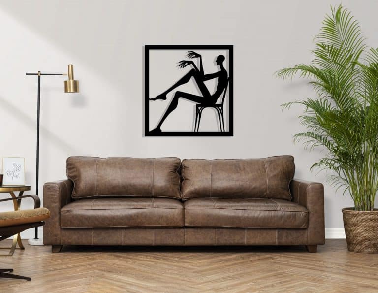 Décoration murale en métal : Long John : homme assis