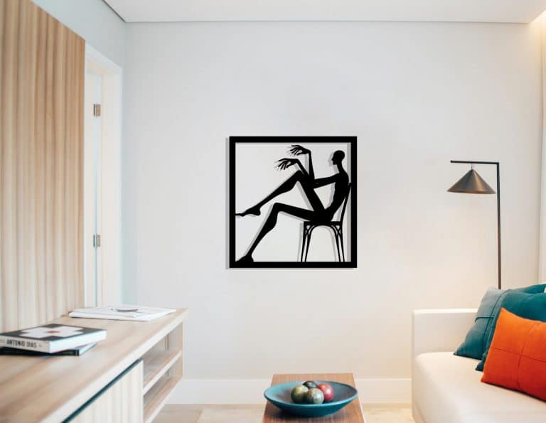 Décoration murale en métal : Long John : homme assis