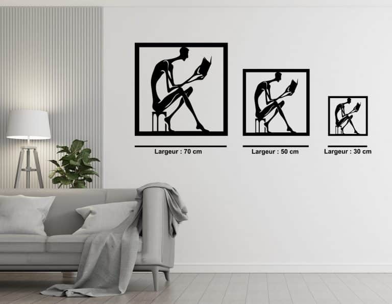 Décoration murale en métal : Long John : homme au livre