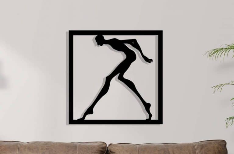 Décoration murale en métal : Long John : homme courbé