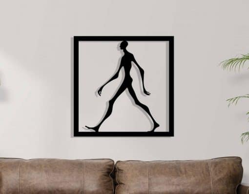 Décoration murale en métal : Long John : homme en marche