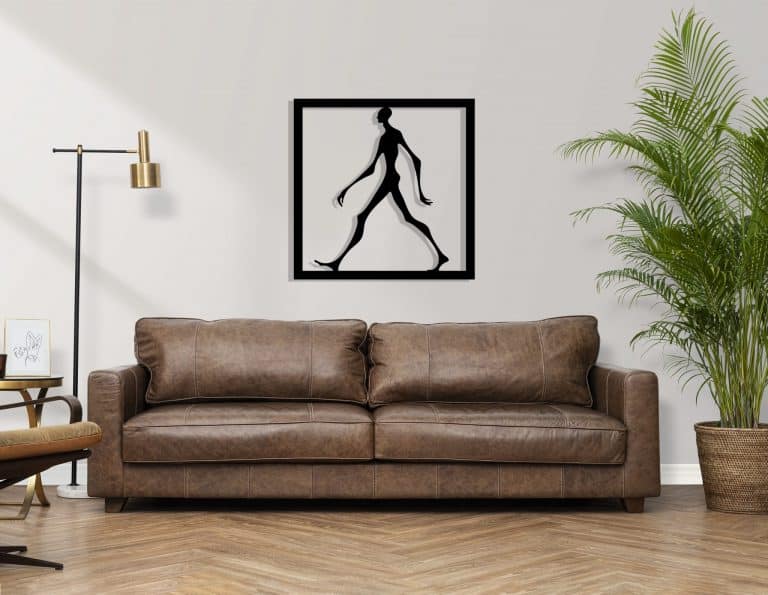 Décoration murale en métal : Long John : homme en marche