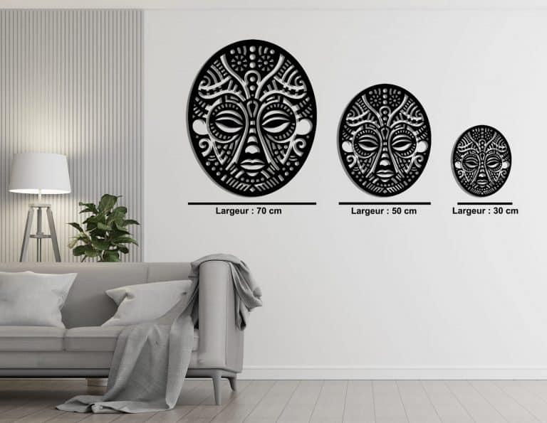 Décoration murale en métal : Masque africain