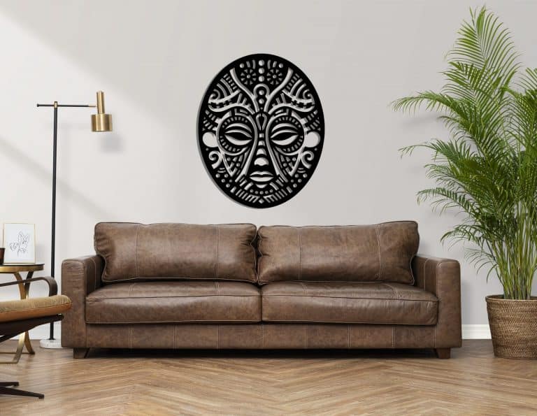 Décoration murale en métal : Masque africain