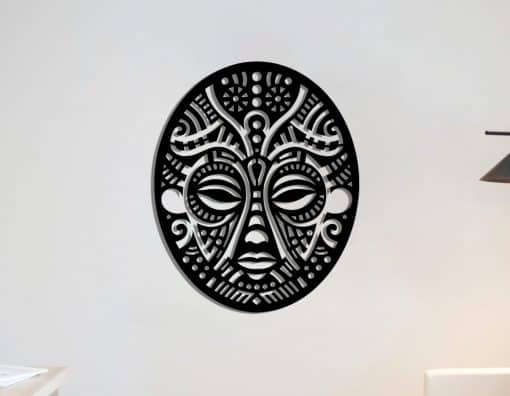 Décoration murale en métal : Masque africain