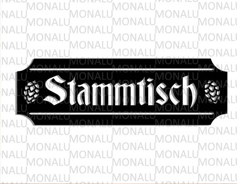 Décoration murale en métal : Plaque Stammtisch