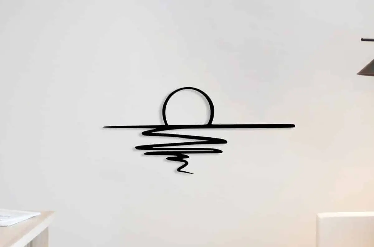 Décoration murale en métal : Coucher de Soleil