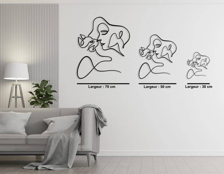 Décoration murale en métal : Un amour de chat