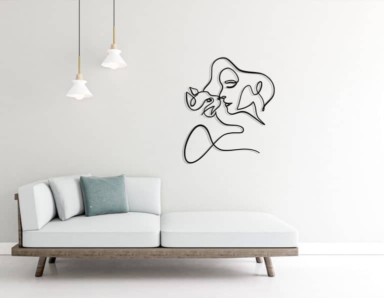 Décoration murale en métal : Un amour de chat