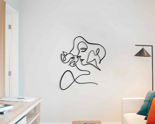 Décoration murale en métal : Un amour de chat