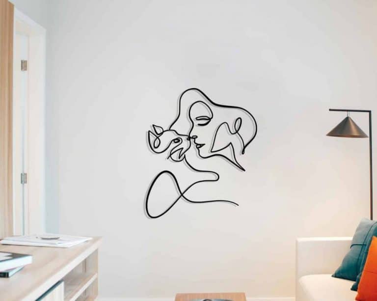 Décoration murale en métal : Un amour de chat