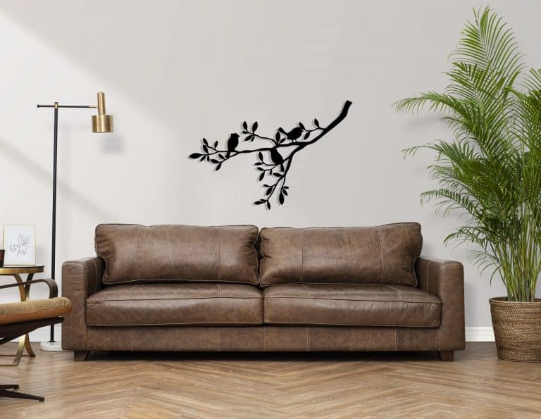 Décoration murale en métal : Oiseaux sur une branche 1